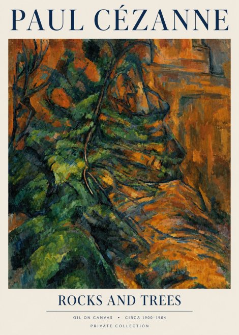 Paul Cézanne Rocks and Trees IV No3 - Poster